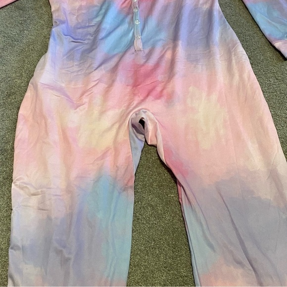 NWT Tie Dye One Piece Pastel Soft Girl PJS set Romper Jumpsuit Size XL New Fairy - Picture 10 of 13